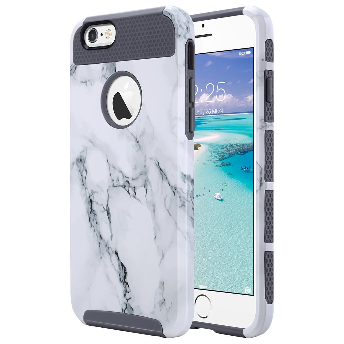 ULAK iPhone 6s Case, iPhone 6 Case Marble, Slim Hybrid Protective Scratch Resistant Hard Back Shock Absorbent TPU Bumper Case for Apple iPhone 6/6s 4.7 inch (Artistic Marble)