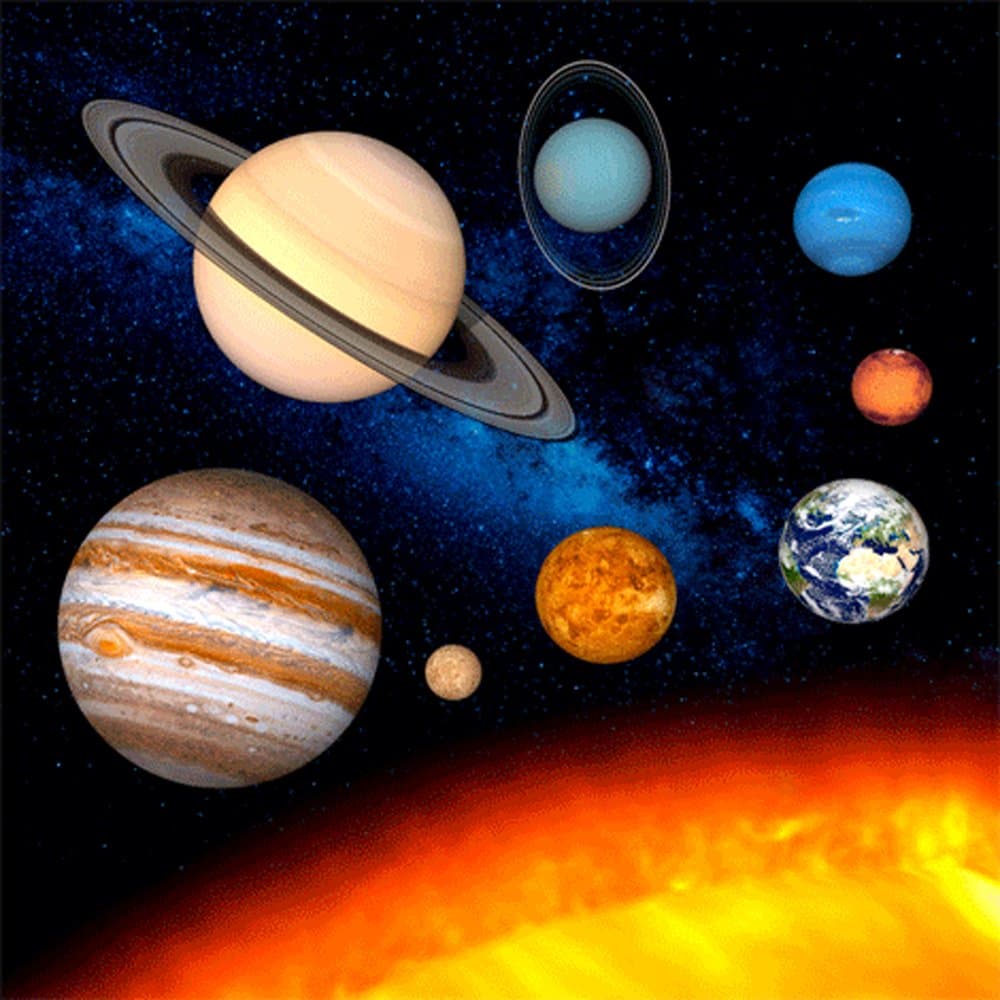 3D Lenticular Postcard - Solar System - 8x8 Greeting Card - Maxi