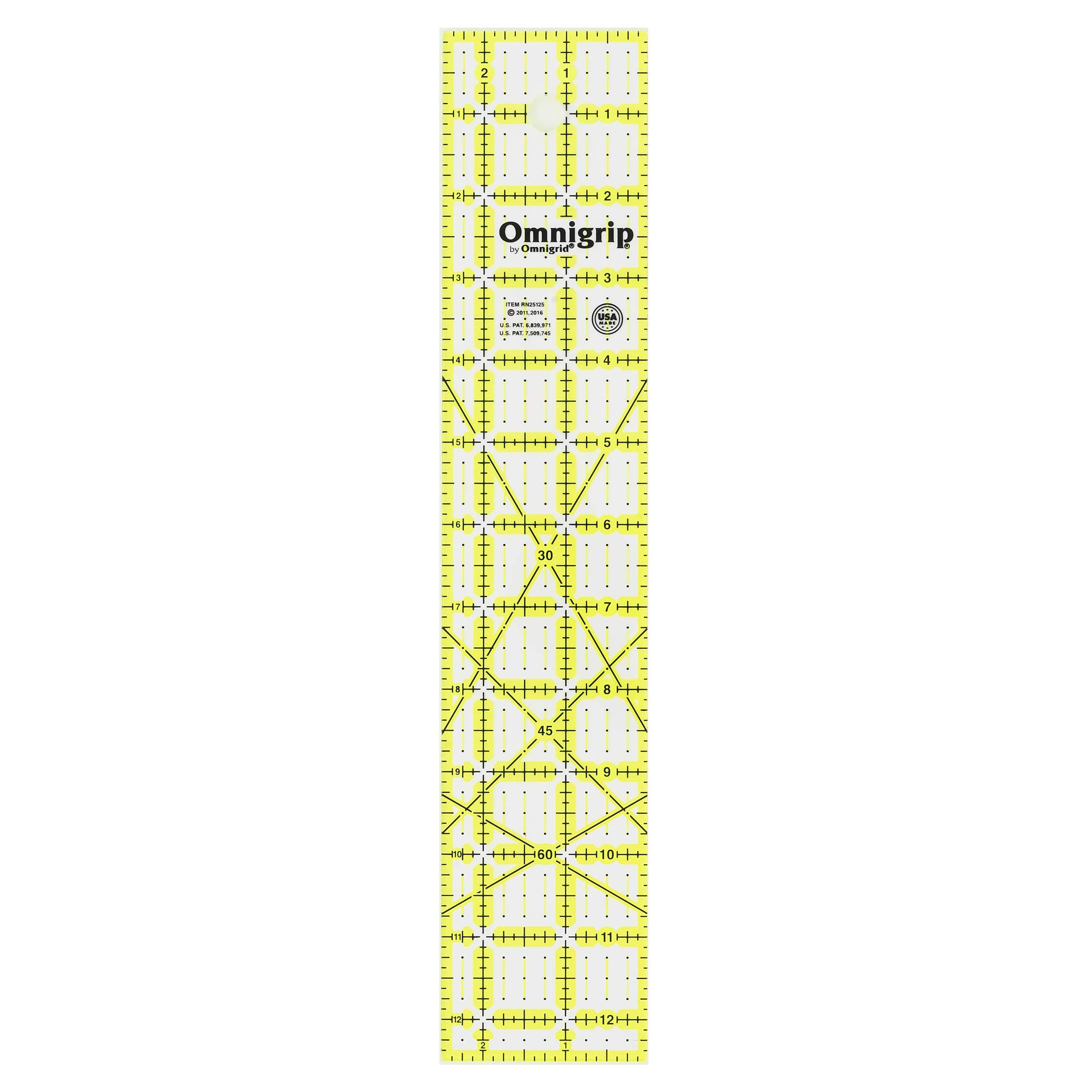 quilter ruler, non-slip Rectangular 2-½ "x 12-½" original version