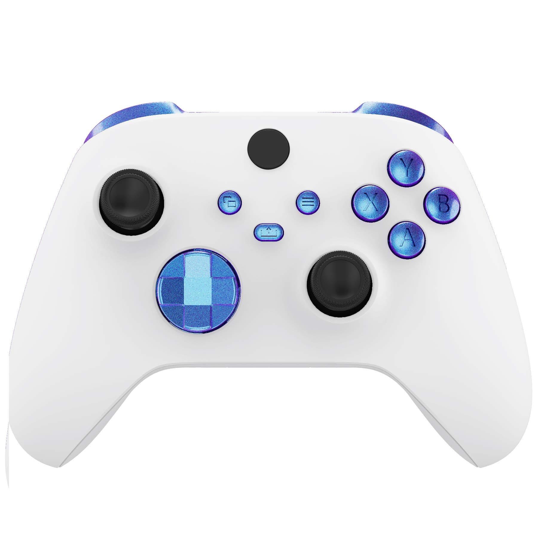 eXtremeRate Replacement Buttons for Xbox Core Wireless Controller, Chameleon Purple Blue Bumpers Trigers Dpad ABXY Start Back Sync Share Keys Accessories Parts for Xbox Series X & S Controller