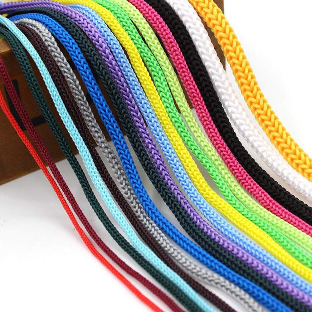 Polypropylene Rope 1/10, 1/8, 1/6, 1/5 Inch Drawstring Hollow Braided Rope PP Rope Moisture, Chemical, Oil, Rot Resistant,Golf Courses, Trail Marking,Crowd Control,Multicolor,328feet(100m)