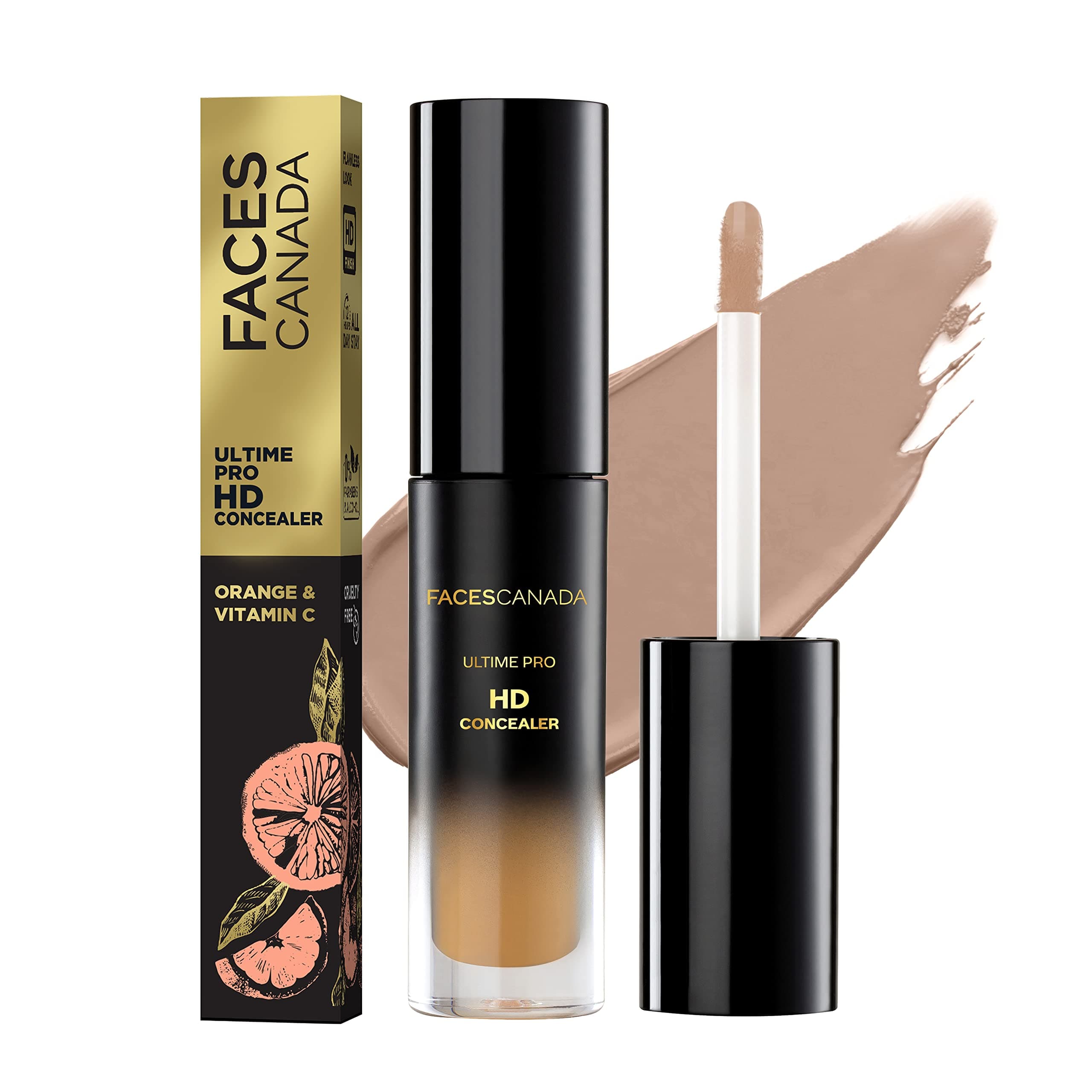 Ultime Pro HD Medium Coverage All Skin Type Liquid Concealer - Caramel Crunch 03, 3.8ml | Natural Matte Finish | 12HR Long Stay | Blemishes | Blends Easily | Orange & Vitamin C Enriched