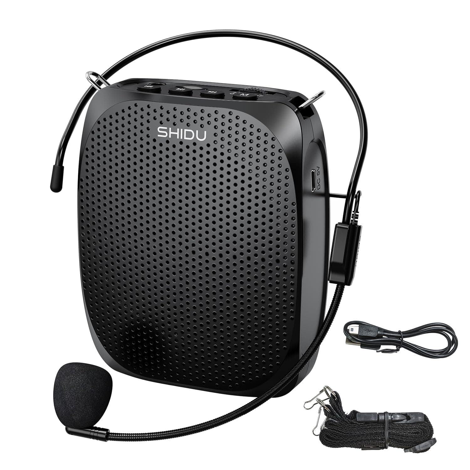 SHIDU Portable Voice Amplifier Personal Microphone Headset for Speaking Rechargeable Mini Pa System for Teachers Tour Guides Coaches Classroom Singing Yoga Fitness Instructors