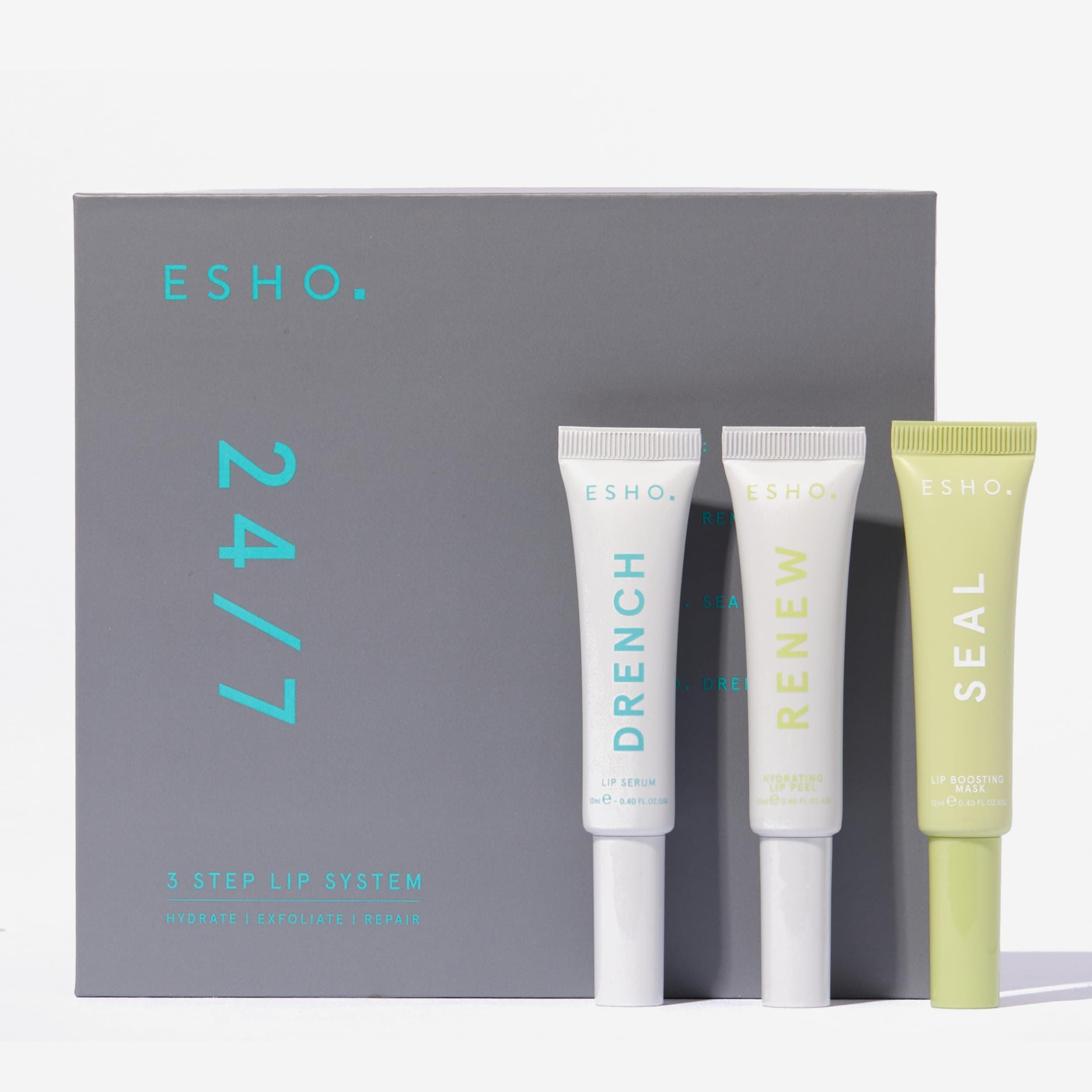 24HR Lip System - 3 Step Ultra-Smooth Hydrated Lips All Day - Drench, Renew, Seal (12ml Each)