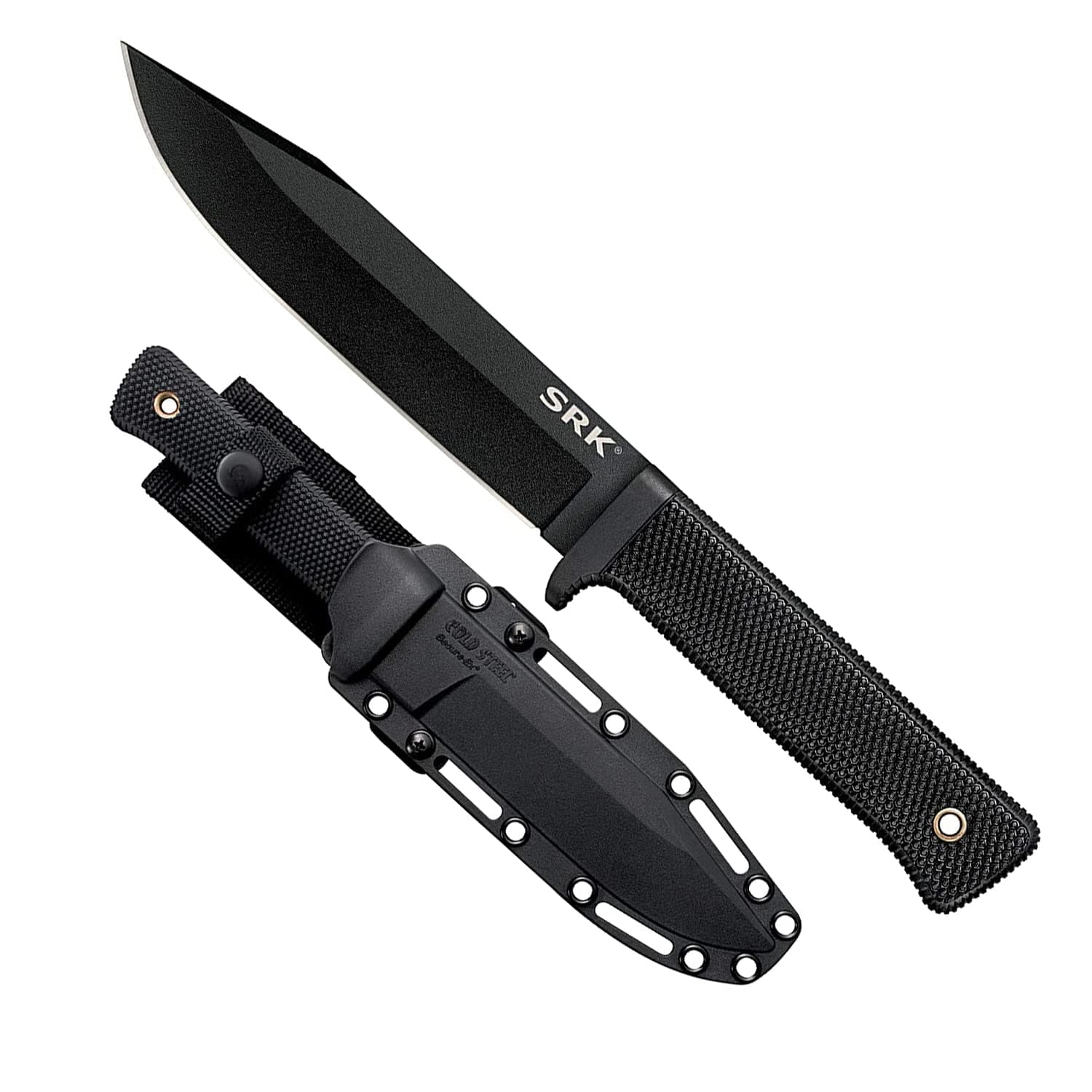 COLD STEEL SRK 6" SK-5 Clip Point Razor-Sharp Blade 4.75" Durable Kray-Ex Handle Tactical Fixed Blade Knife w/Secure-Ex Sheath
