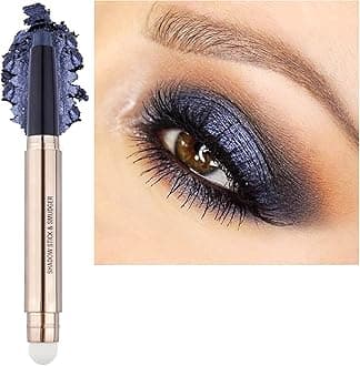 Eyeshadow Stick Eye Makeup Cream Smooth Shimmer Eyeshadow Pencil Primer Glitter Eyeliner Hypoallergenic Waterproof Long Lasting navy blue # 12