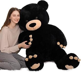 MorisMos 150 cm Teddy Bear Large XXL, Black Giant Teddy Cuddly Bear Plush Bear, Soft Cuddly Doll Gift for Children