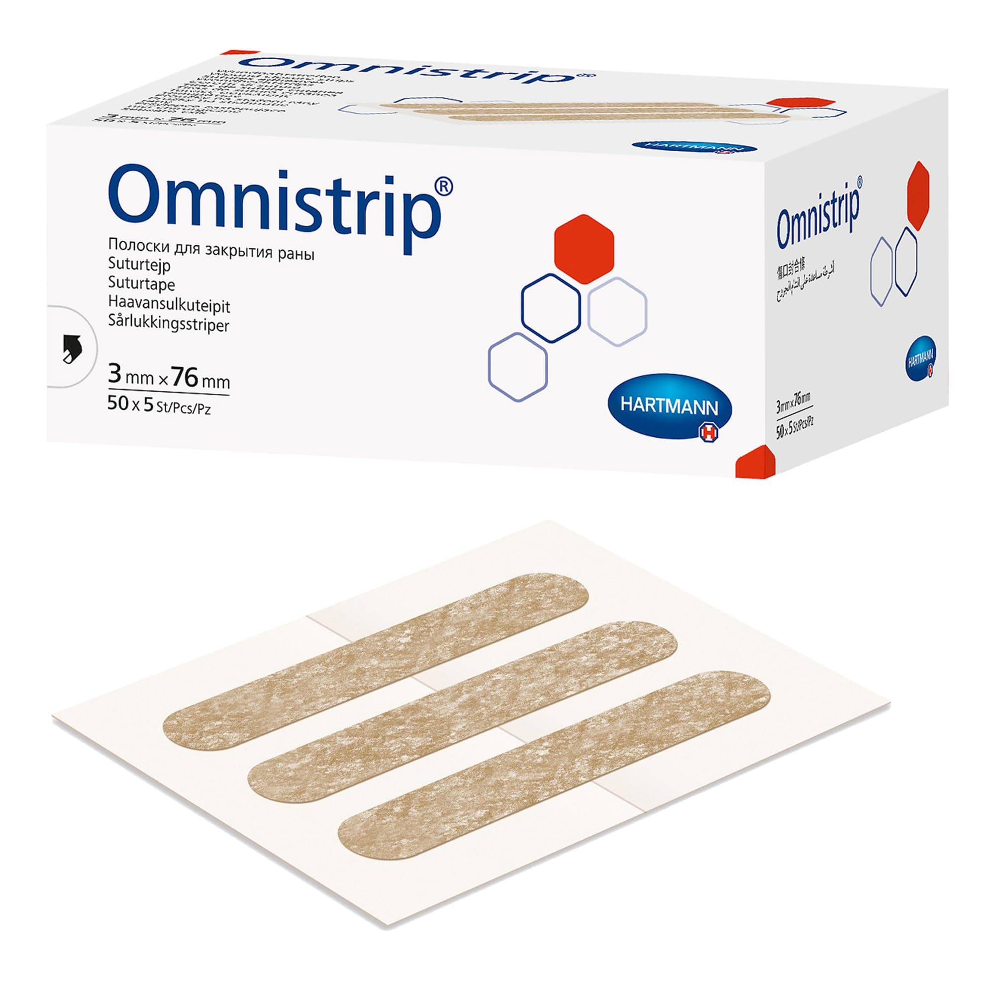 Omnistrip, Wound Closure Strips, Hartmann (3mm x 76mm)
