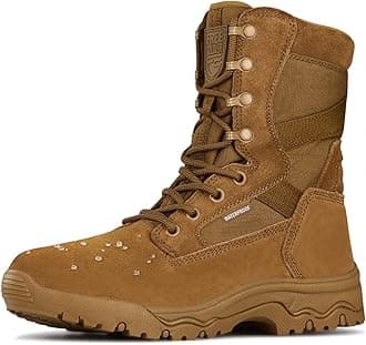 FREE SOLDIERMen’s Tactical Boots 8 Inches Lightweight Combat Boots Durable Suede Leather Military Work Boots Desert Boots