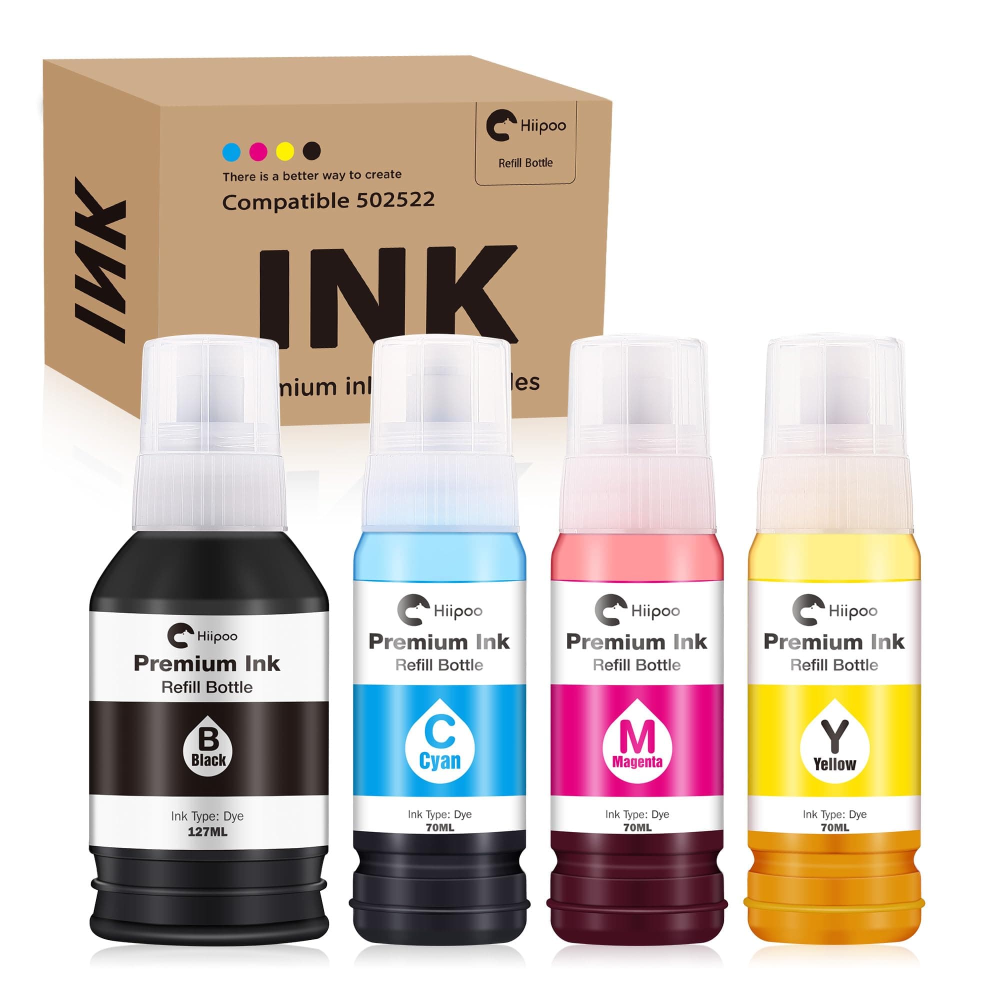 Refill Ink Bottle Replacement for T502 502 Ink for Epson ET-2750 ET2720 ET-2803 ET-2800 ET-3750 ET-4750 ET-3760 ET-4760 ET-2850 ET-4800 ET-3700 ET-15000 Printer