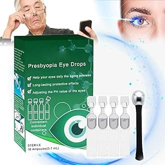 Seurico Presbyopia Eye Drops, Magical Effects Seurico Eye Drops, Brightening Eye Drops, Presbyopia Vision Restore Clear Vision Moisturize Eyes, Reclaim The Vivid, Sharp Vision of Your Youth (10Pcs)