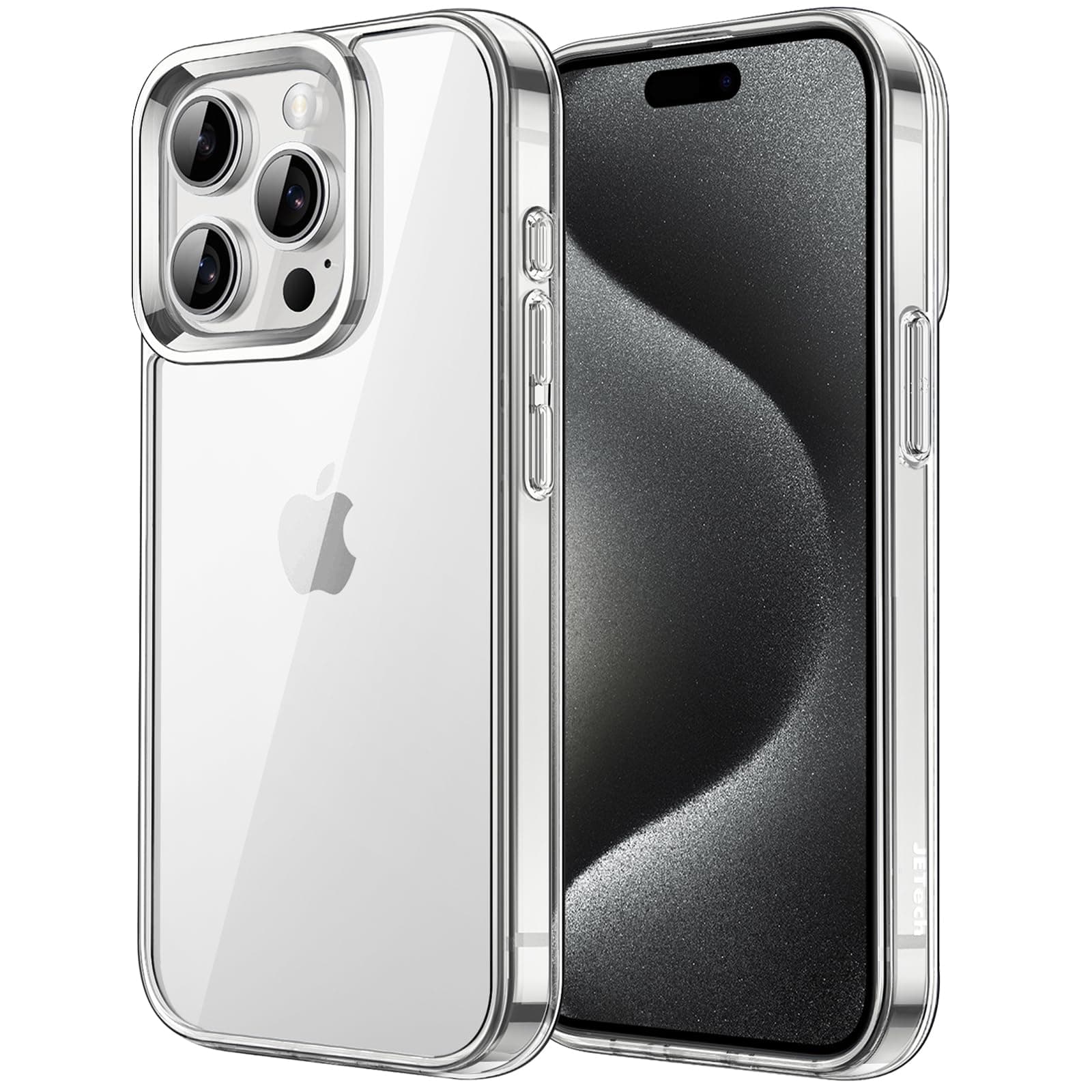 JETech Case for iPhone 15 Pro 6.1-Inch, Non-Yellowing Shockproof Phone Bumper Cover, Anti-Scratch Clear Back (Clear)