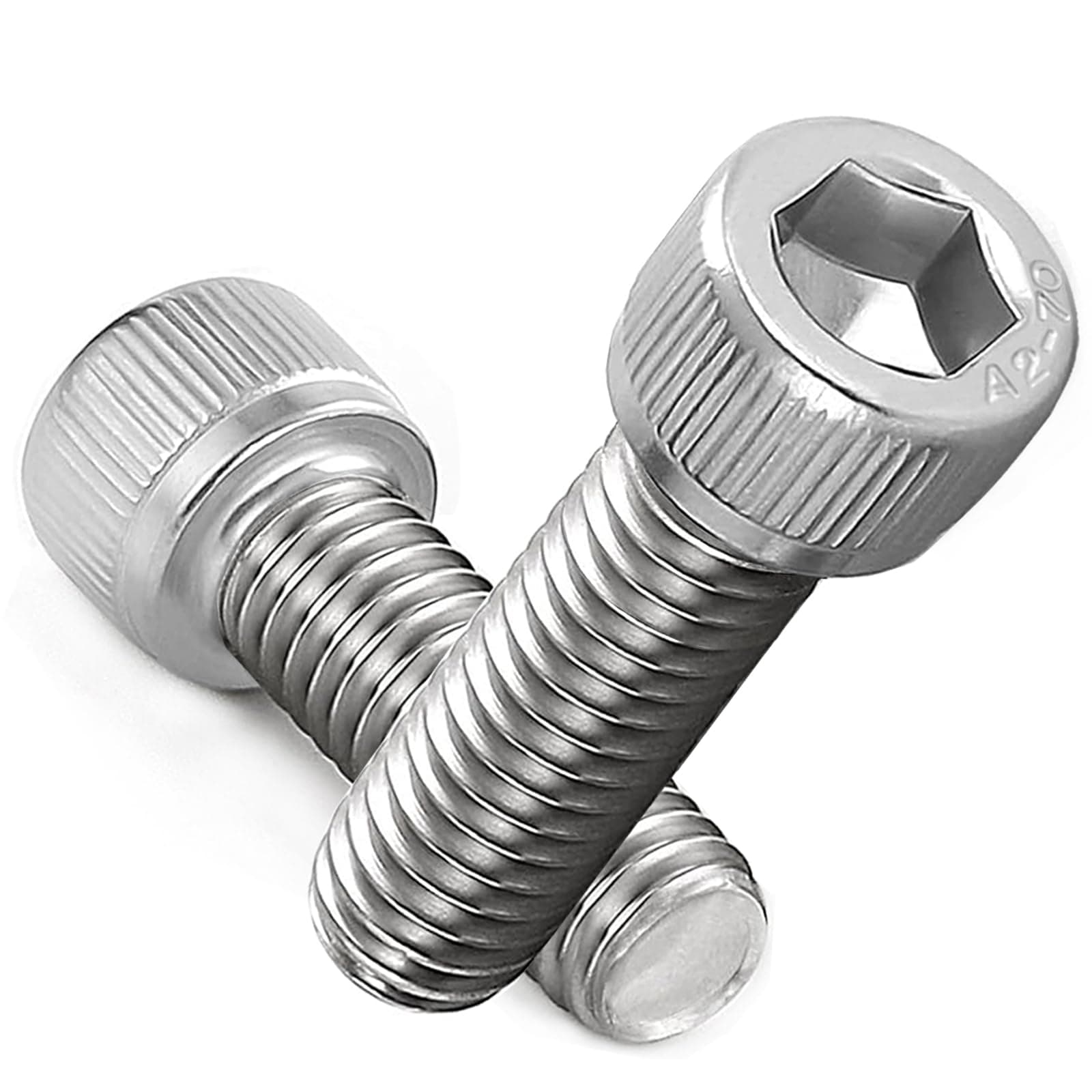 AMLOOPH M5 Screws, M5 X 20mm Allen Socket Head Cap Screws/Bolts - 5mm Diameter Fully Threaded M5 Bolts 20mm A2 Stainless Steel Long Hex Socket Bolt Coarse (Pack Of 20)