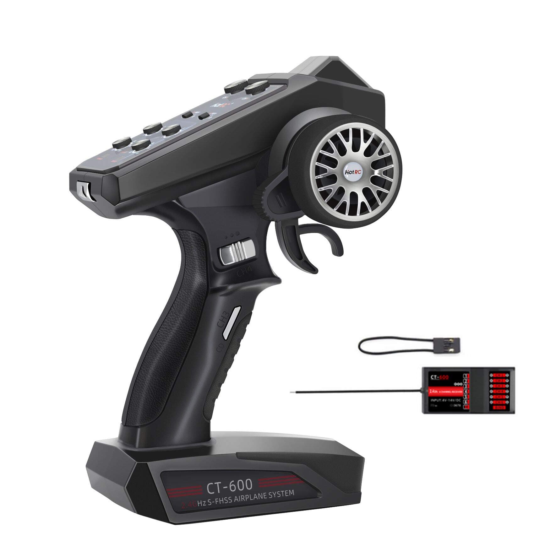 HOTRC CT-600 2.4ghz RC Radio Transmitter Remote Controller and Receiver for RC Car Boat Tank