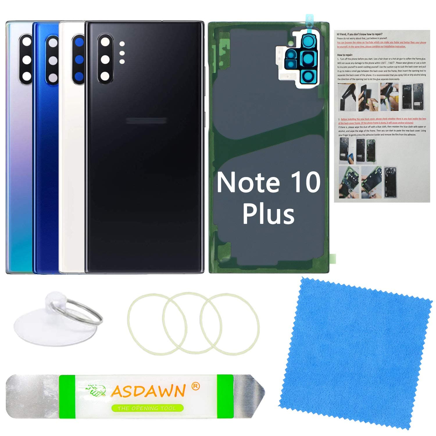 for Samsung Galaxy Note 10 Plus Back Cover Glass Replacement