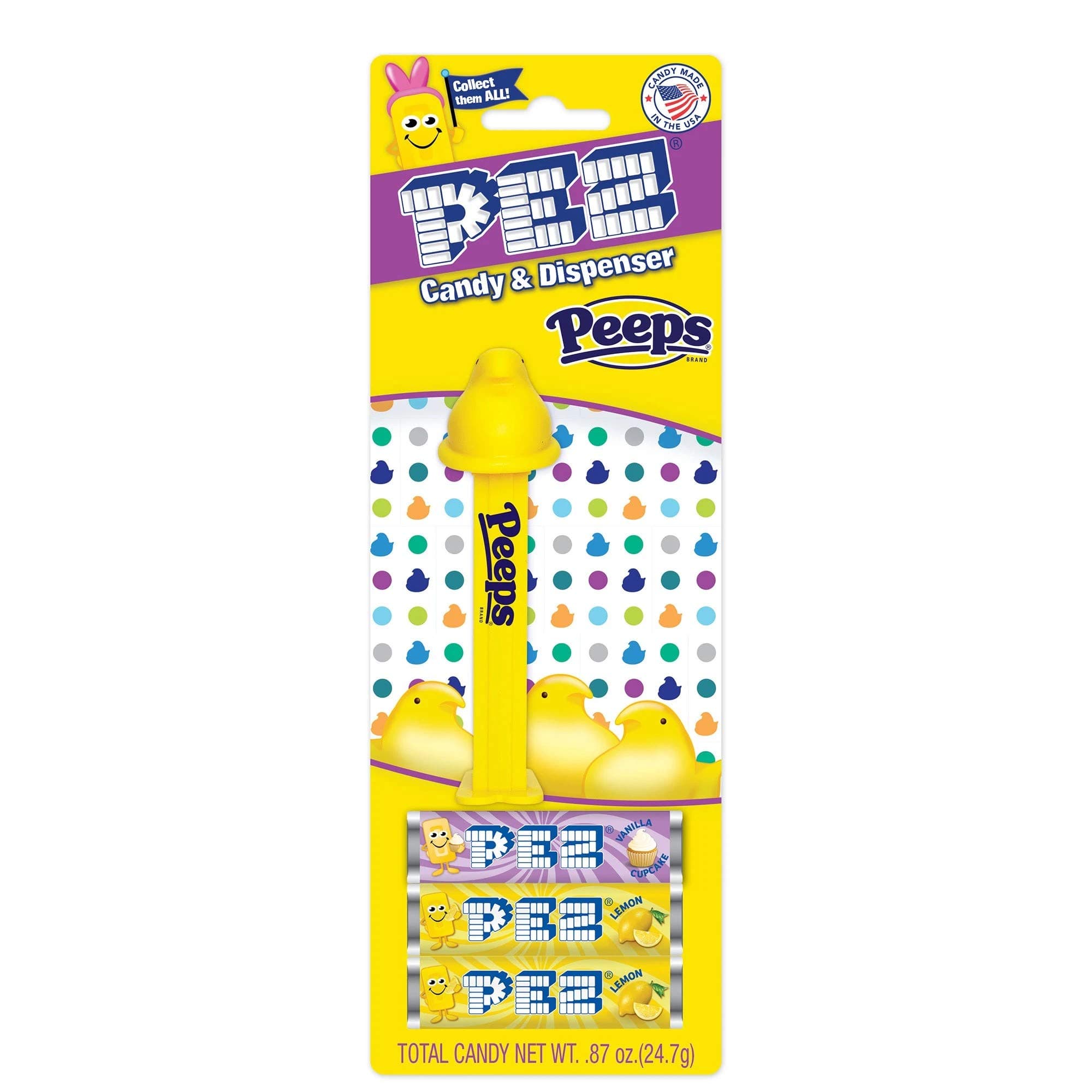 Peeps Easter Candy Dispenser – Blue Peep Pez Dispenser with 3 Candy Refills | Easter Basket Candy, Party Favors, Grab Bags