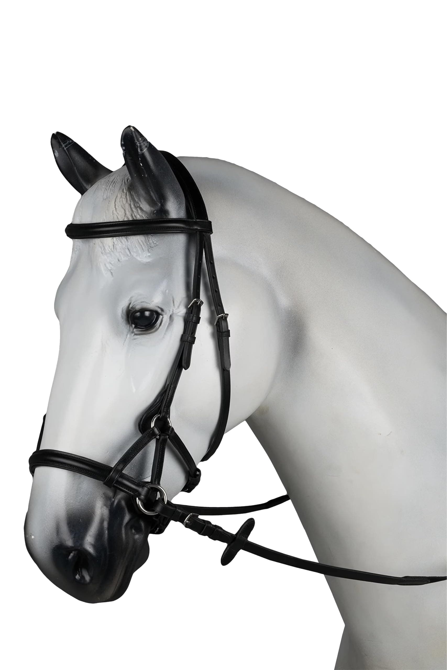 Denver Soft Leather English Side Pull Bitless Bridle for Horses | Web Reins Included