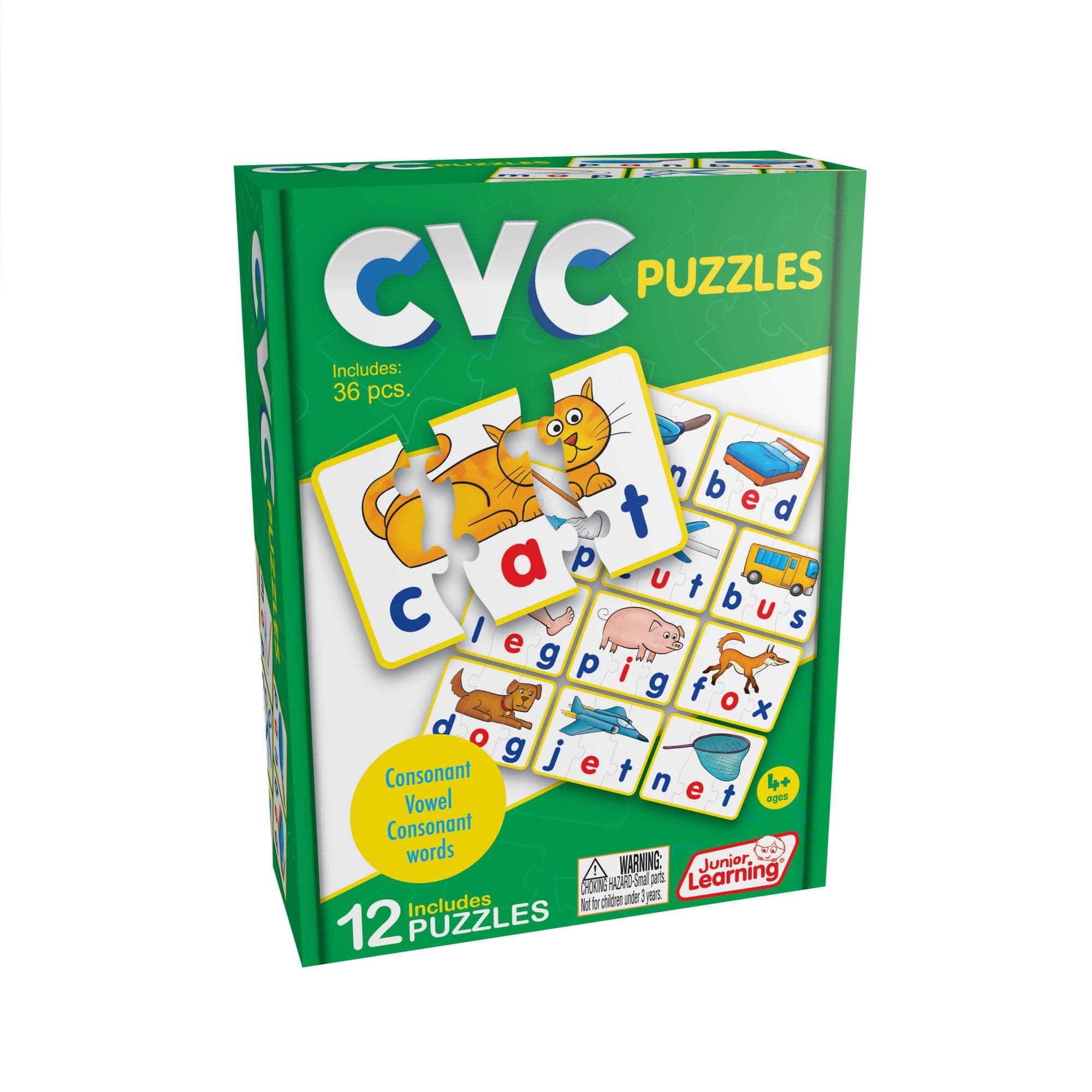 Junior Learning JL240 CVC Puzzles, Green