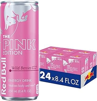 Red Bull Wild Berries, Pink Edition, with 80mg Caffeine plus Taurine & B Vitamins, 8.4 Fl Oz, 6 Packs of 4 Cans (Pack of 24)