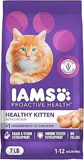 IAMS PROACTIVE HEALTH Healthy Kitten Dry Cat Food with Chicken, 7 lb. Bag