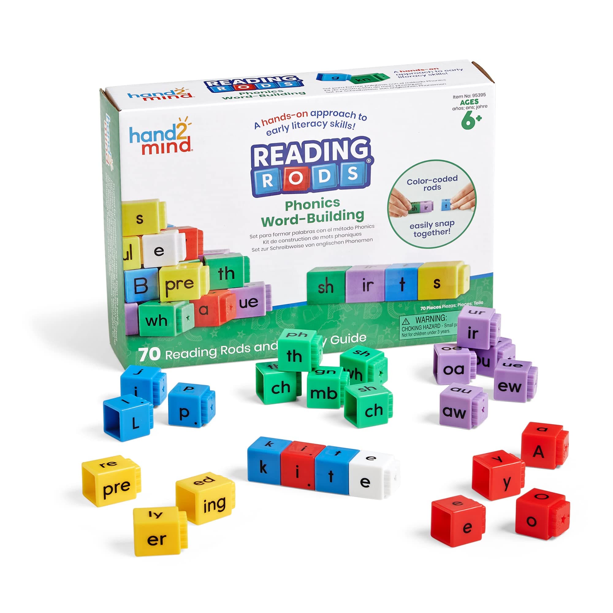 Learning Resources Reading Rods Word Forming Sticks with English Phonemes, Reading Learning, Word Forming Activities, Spelling Toys, Montessori Letters
