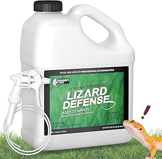 Exterminators Choice Gecko & Lizard Defense Spray - 128 Fl Oz - Unscented - Kid & Pet Safe Lizard Control - Natural Essential Oils for Reptile Protection - 1 Gallon Spray for Garden Defense