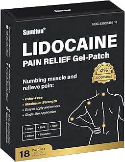 4% Lidocaine Pain Relief Patches - 18 Count Patches for Back, Shoulder, Muscle, Joints, Knee Pain Relief - Lower Back Pain Relief Products - Pain Patches Maximum Strength Lidocaine