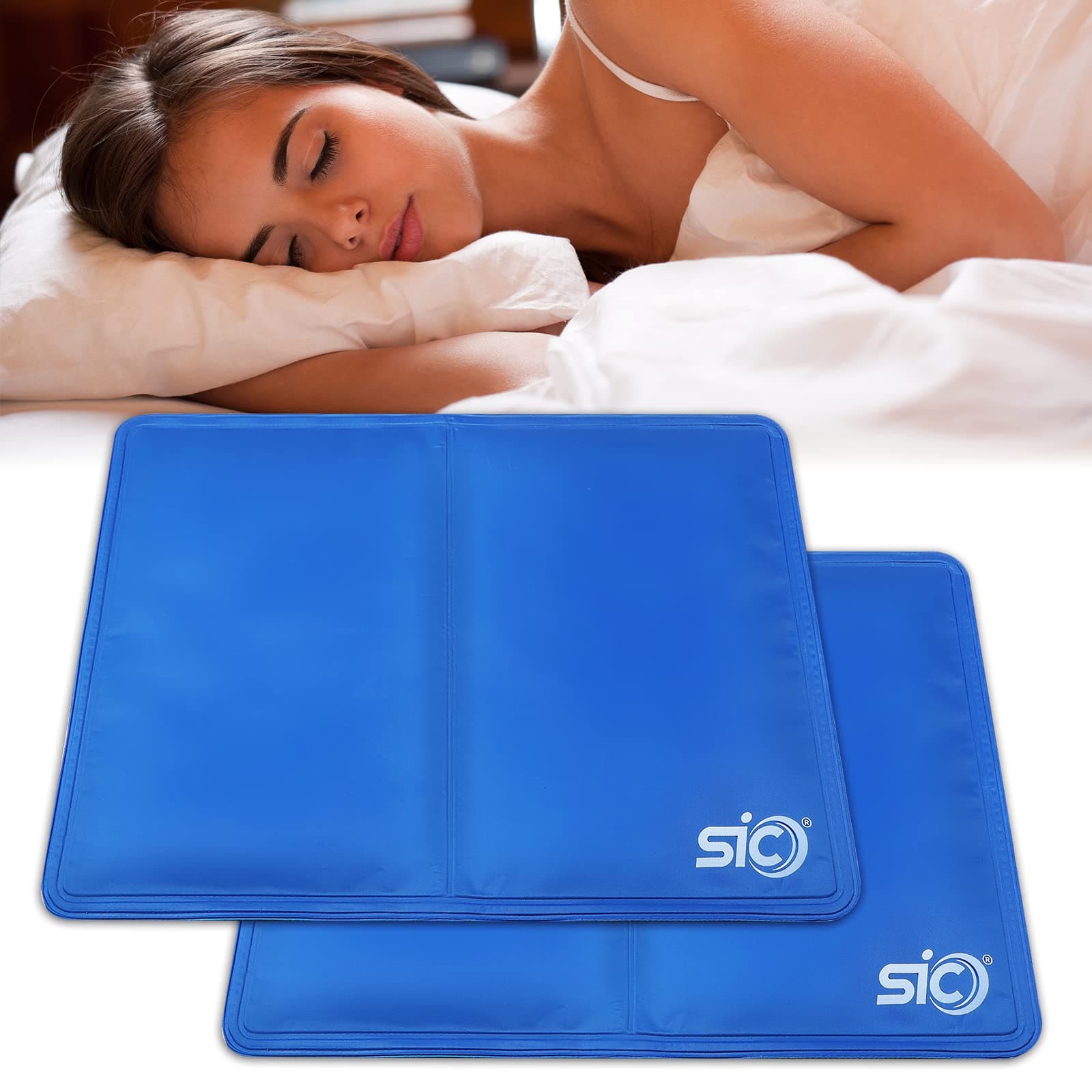 SIC 2-Pack Gel Cooling Mats for Sleeping – Comfortable Gel Pillow Pads for Night Sweats – Multi-Functional, Heat-Absorbing Cushions for Enhanced Sleep Quality and All-Night Comfort