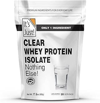It's Just! Clear Whey Isolate Protein Powder - Zero Carbs, Gluten Free, Non-GMO, Unflavored - 17.6 oz