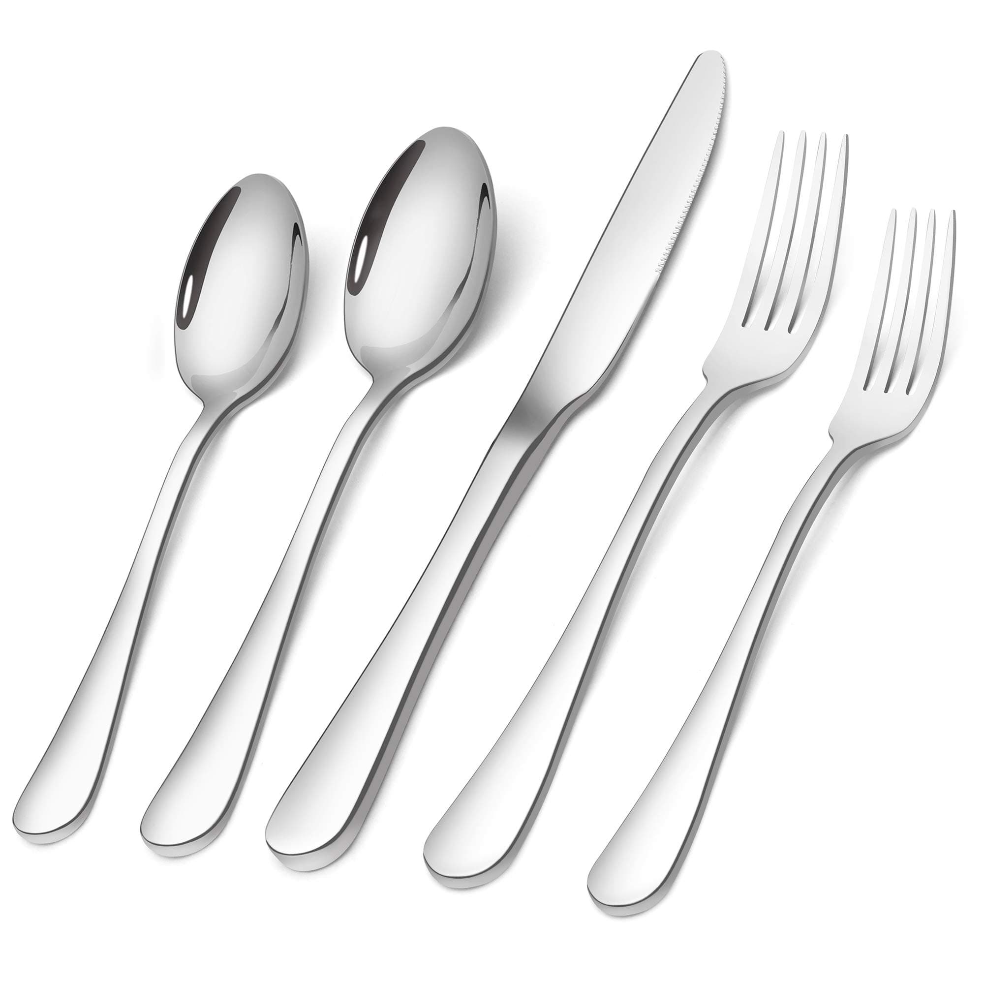 Silverware Set,SHARECOOK 20-Piece Stainless Steel Flatware Set,Kitchen Utensil Set Service for 4,Tableware Cutlery Set for Home and Restaurant, Dishwasher Safe