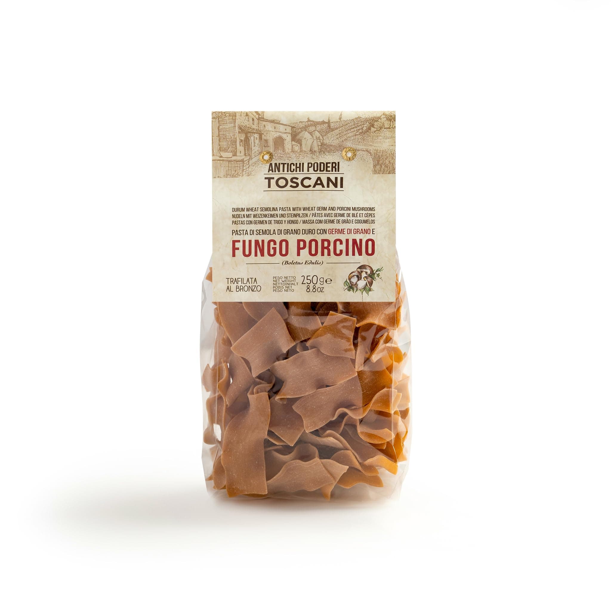 Pasta Egg W/Mushrooms - Straccetti - Made with Durum Wheat Semolina - 250 Gr