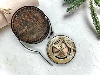 SIAN Present's Home Decor Antique Brass Compass Nautical Maritime Ship Desk Clock for Office and Table