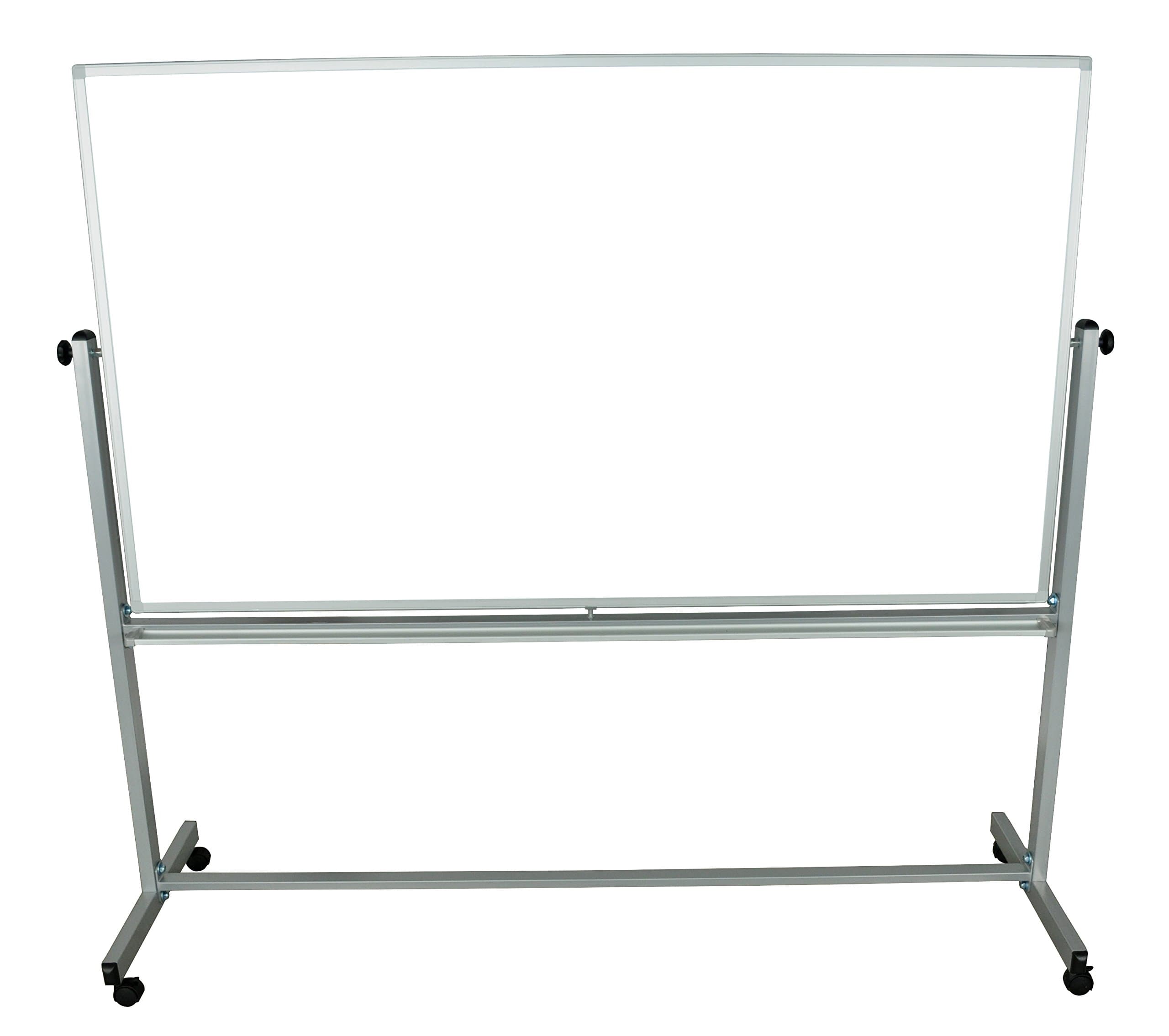Generic 1 Pack 72"W x 40"H Rolling Reversible Dry Erase Double-Sided Magnetic Whiteboard with Aluminum Frame and Marker Tray - Perfect for School, Classroom, Conference and Presentation