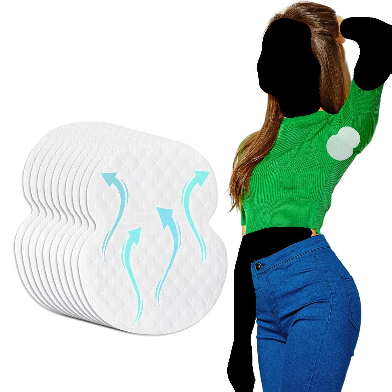 Gadget BeyondDisposable Sweat Pads for Sweating, Non-Visible, Non-Adhesive Armpit Protection, Underarm Sweat Pads for Women and Men, 100 Pack