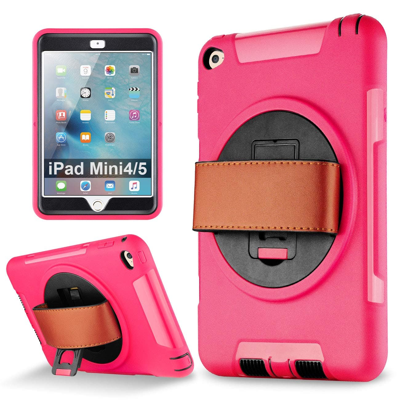 iPad mini 4 Handle Grip and Kickstand case [Pink]