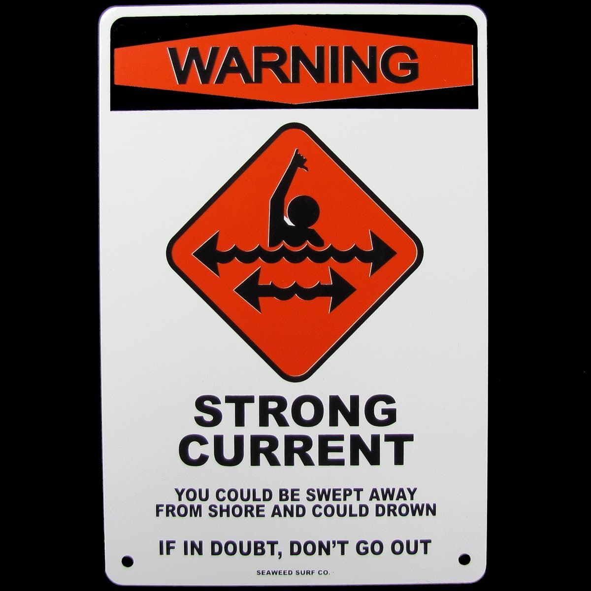 Warning Strong Current Danger No Swimming Beach Sign Ad