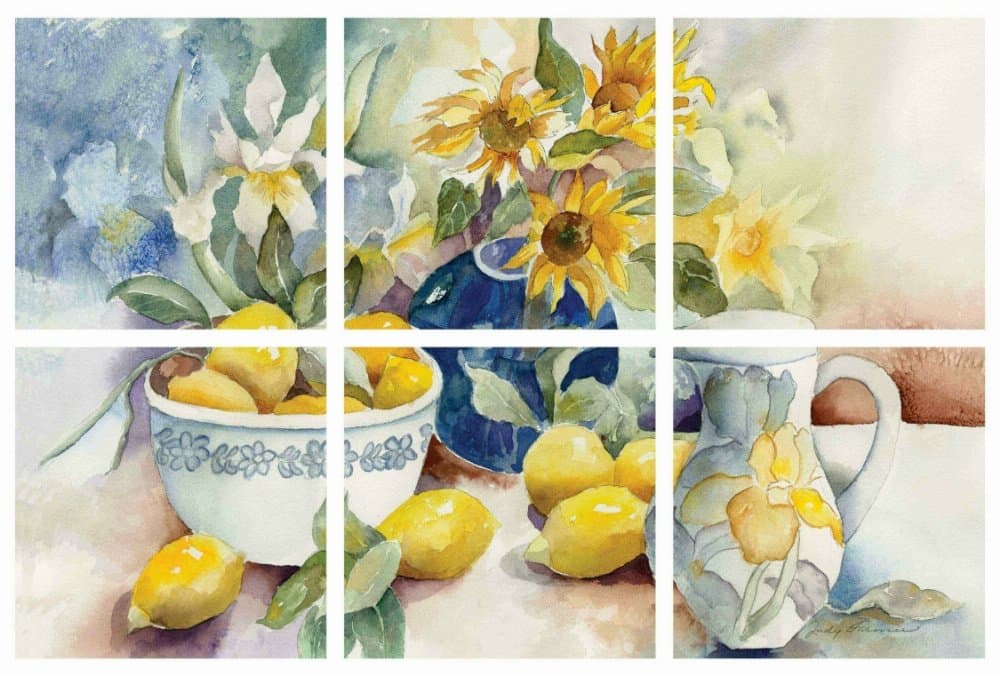 Lemon Table 6-Piece Mural Peel and Stick Décor