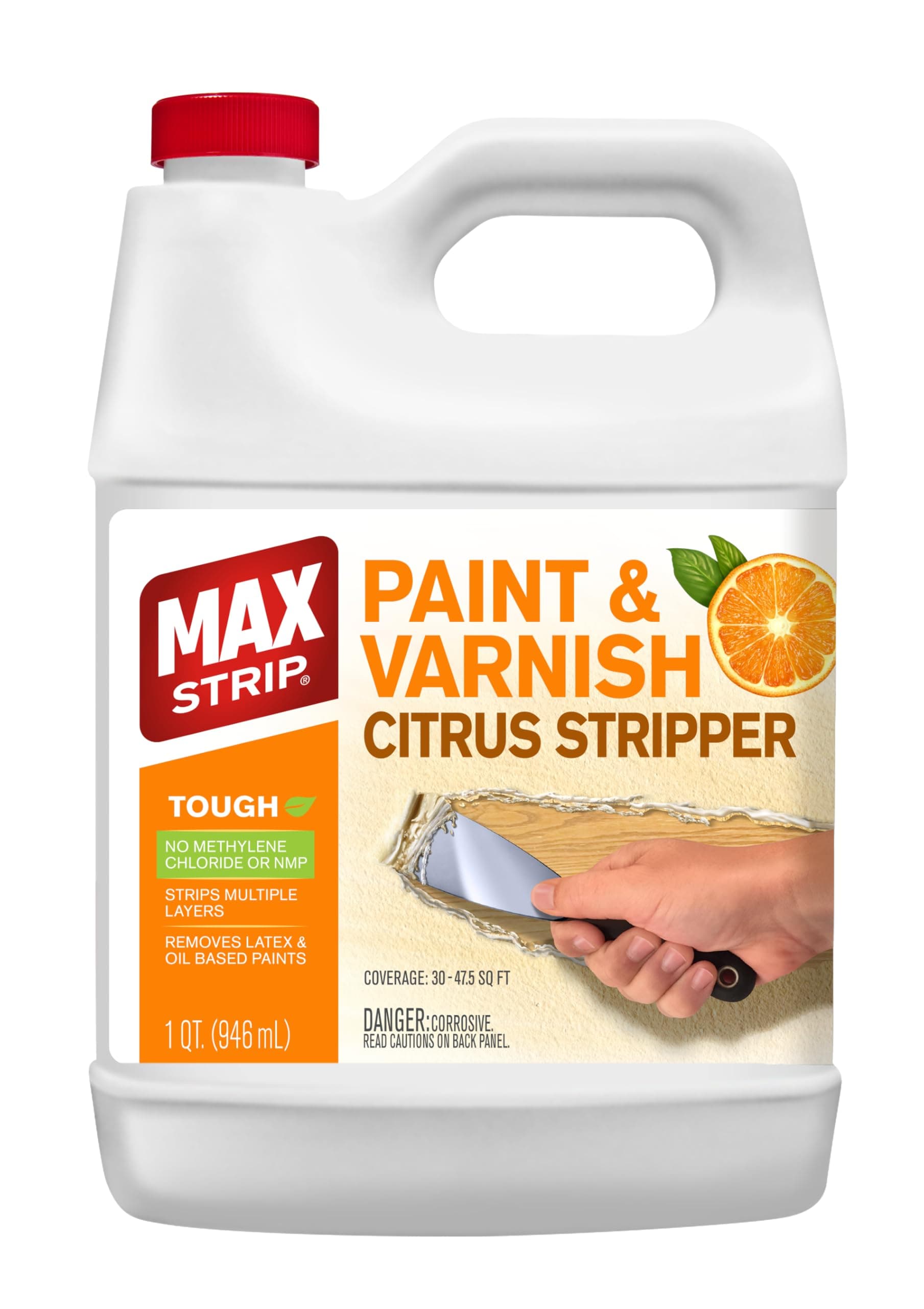 Paint & Varnish Citrus Stripper - 1 Quart - Strips Multiple Layers - Removes Latex and Oil Based Paints - No Methylene Chloride No NMP Powerful Formula
