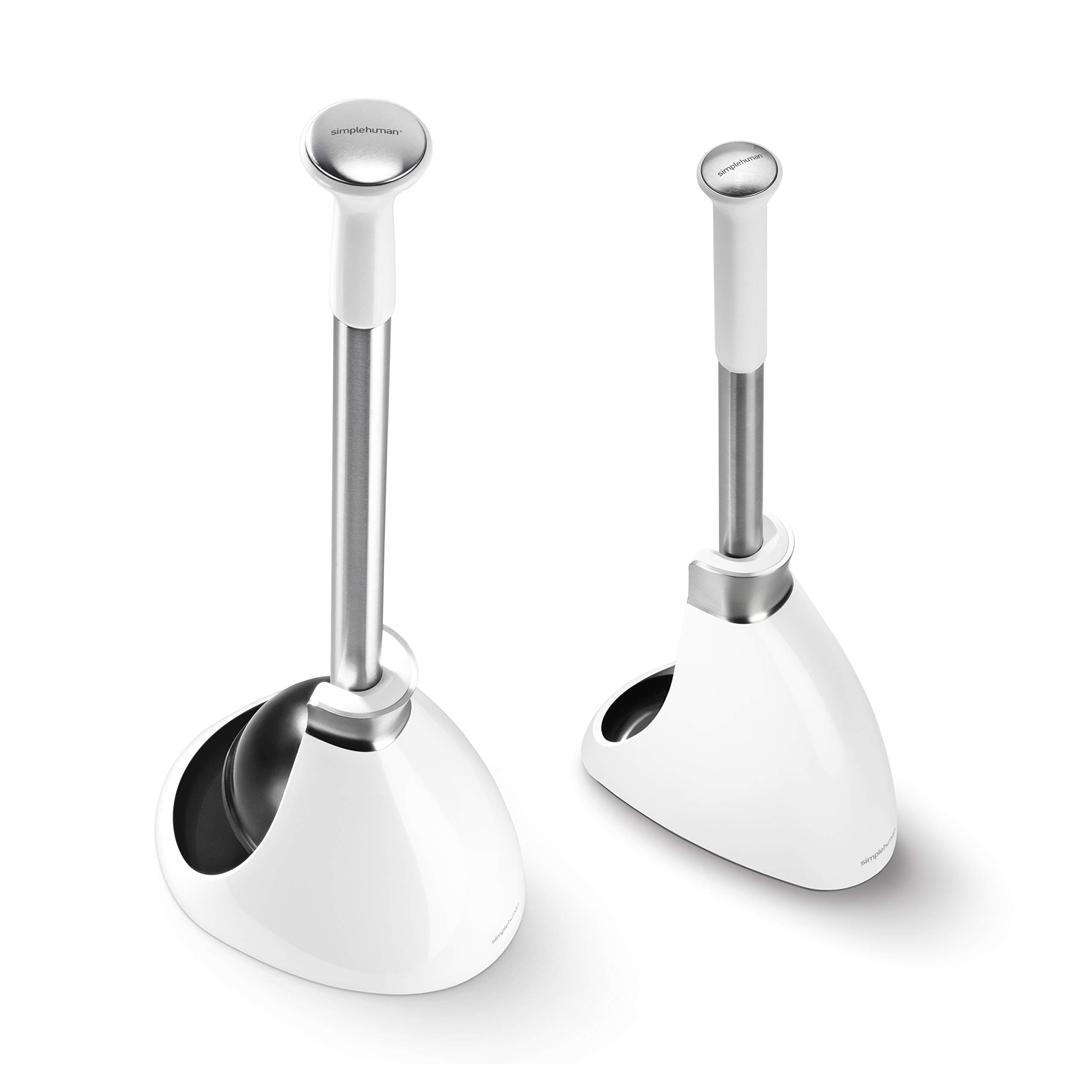 simplehuman Plunger and Toilet Brush Bundle, White