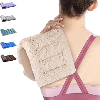 SuzziPad Microwavable Heating Pads for Discomfort Reducing, 7x16 Heating Pad Microwavable, Muscle Ache, Soothing Fatigue for Neck and Shoulder, Rice Heating Pad Microwavable, Warm Compress, Beige