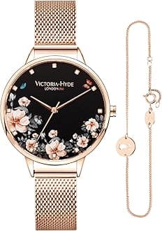 Fashion Elegant Floral Dial Watch for Women Quartz Genuine Leather Strap Wristwatch Mother's Day Gifts