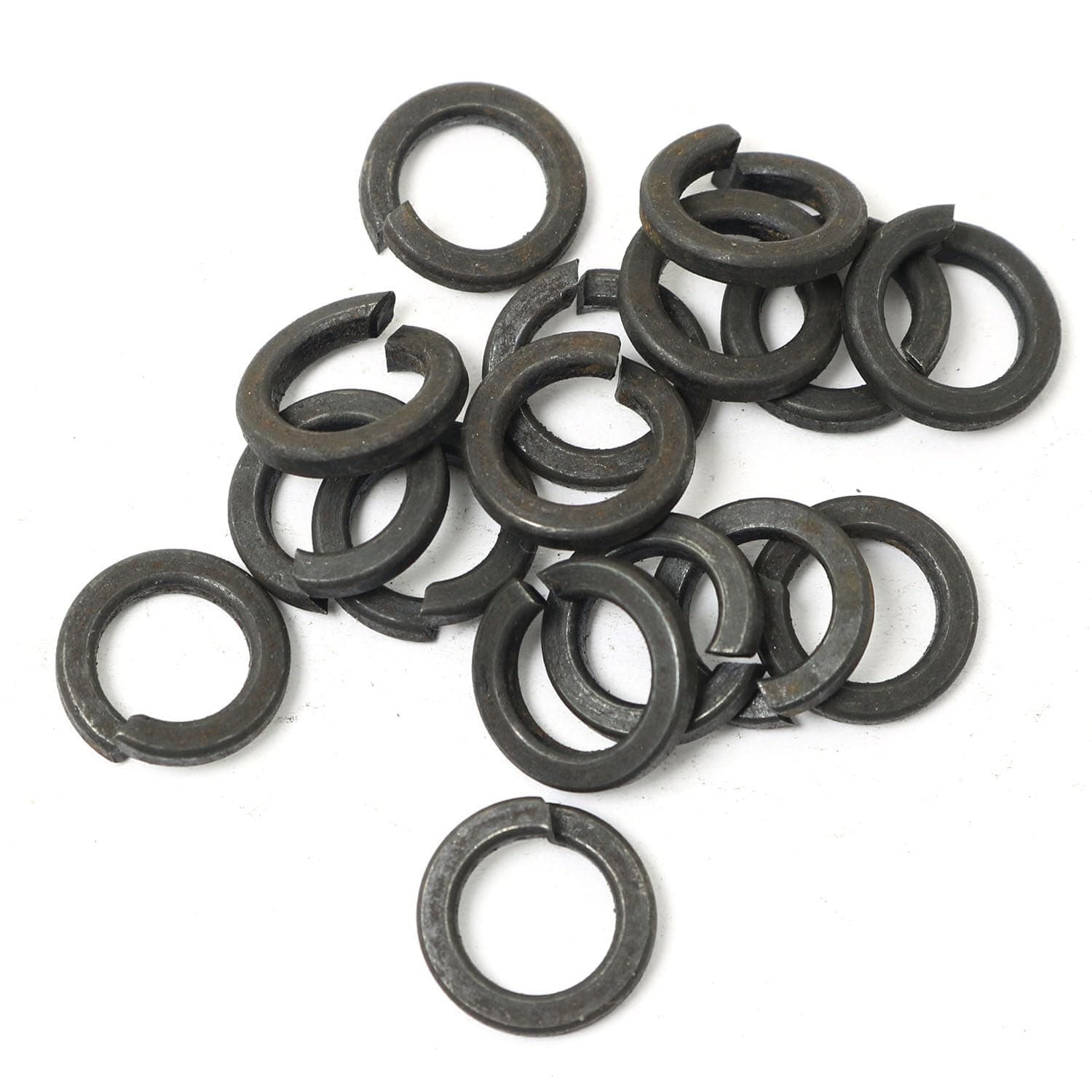 PZRT 50pcs M8 304 Stainless Steel Spring Washer Split Lock Washers, Black