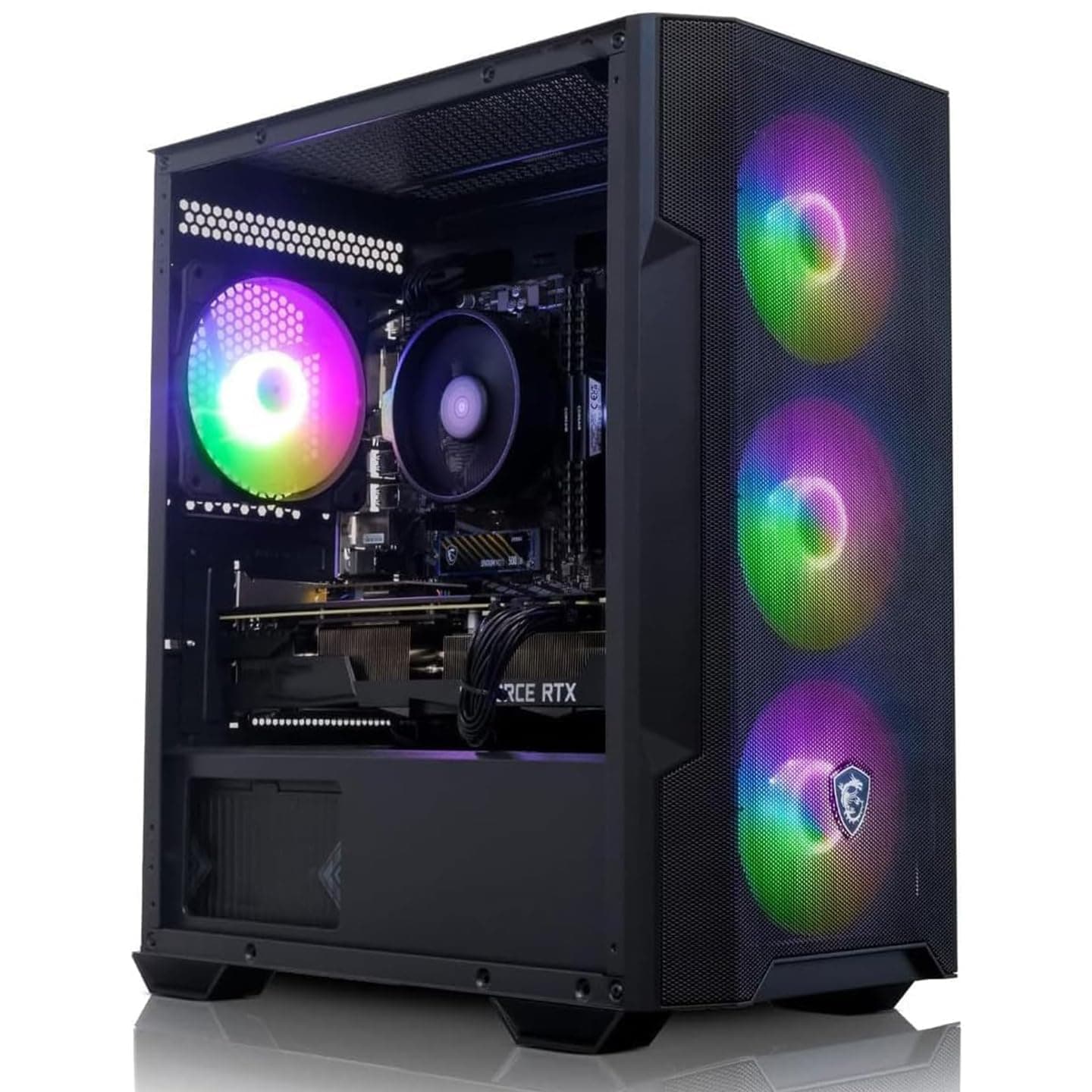 ADMI Gaming PC, Intel Core i5 13400F, NVIDIA RTX 5070 12GB GDDR7, 32GB DDR4, 1TB NVMe, MSI M100R RGB Case (Black), WiFi, Windows 11