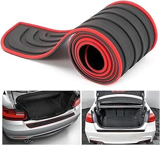 Esteopt Car Rear Bumper Protector, Universal Guard Protector for Car, Anti-scratch Rubber Cover, strip Pickup Truck SUV(36'' *2.7''), Black with Red