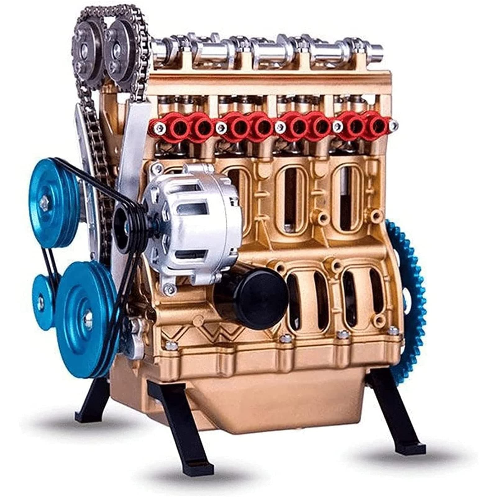 CFRPYUR 4 Cylinder Car Engine Kit Adult Model, Engine Model Desk Engine, Resin Art Model Engine Kit, Creative Table Decoration Crafts Decor