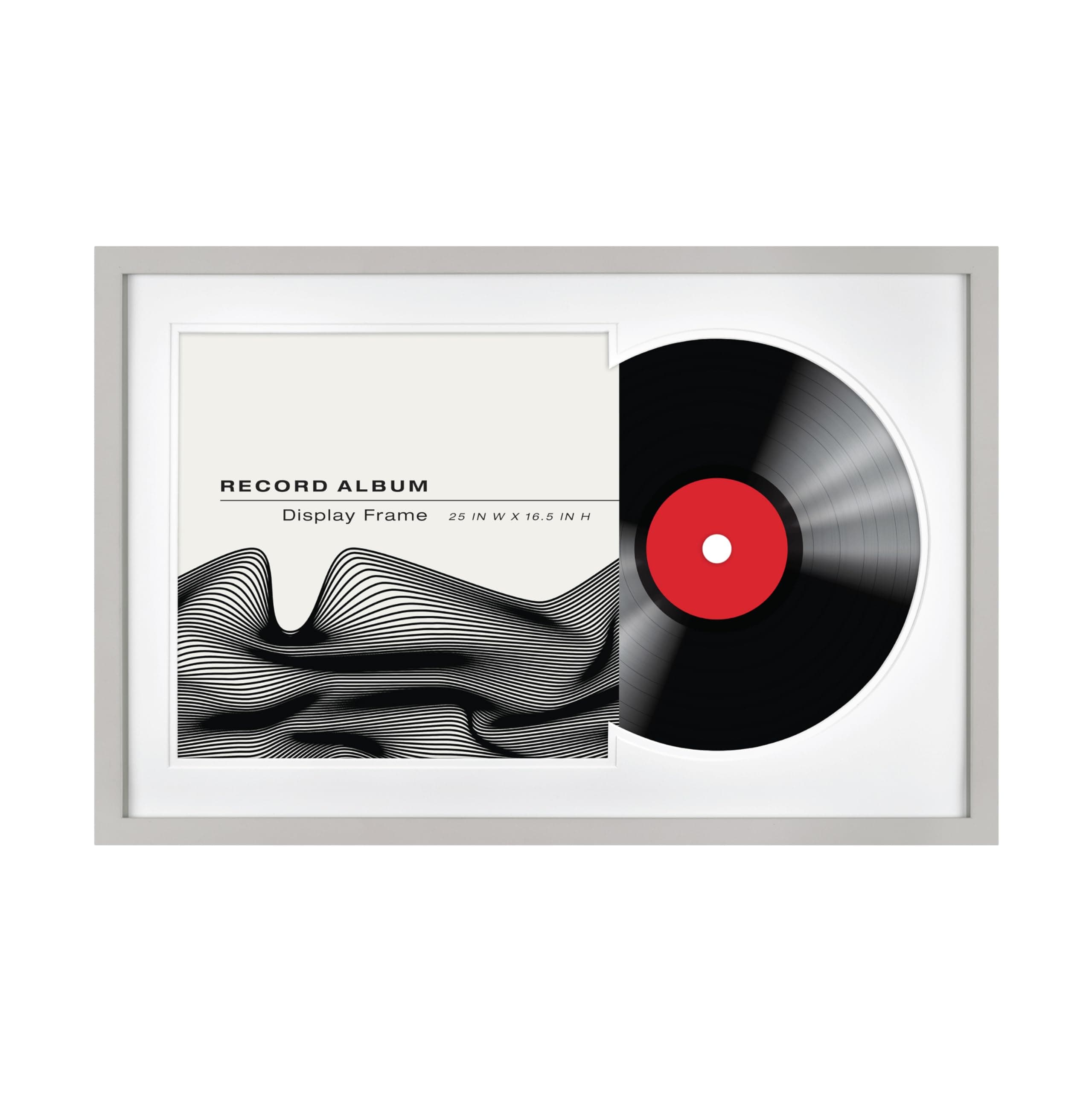 MCS Double Matte Record Album Frame, 16.5x25 Record Frame, Gray for LP Vinyl Record & Jacket Display (1-Pack)