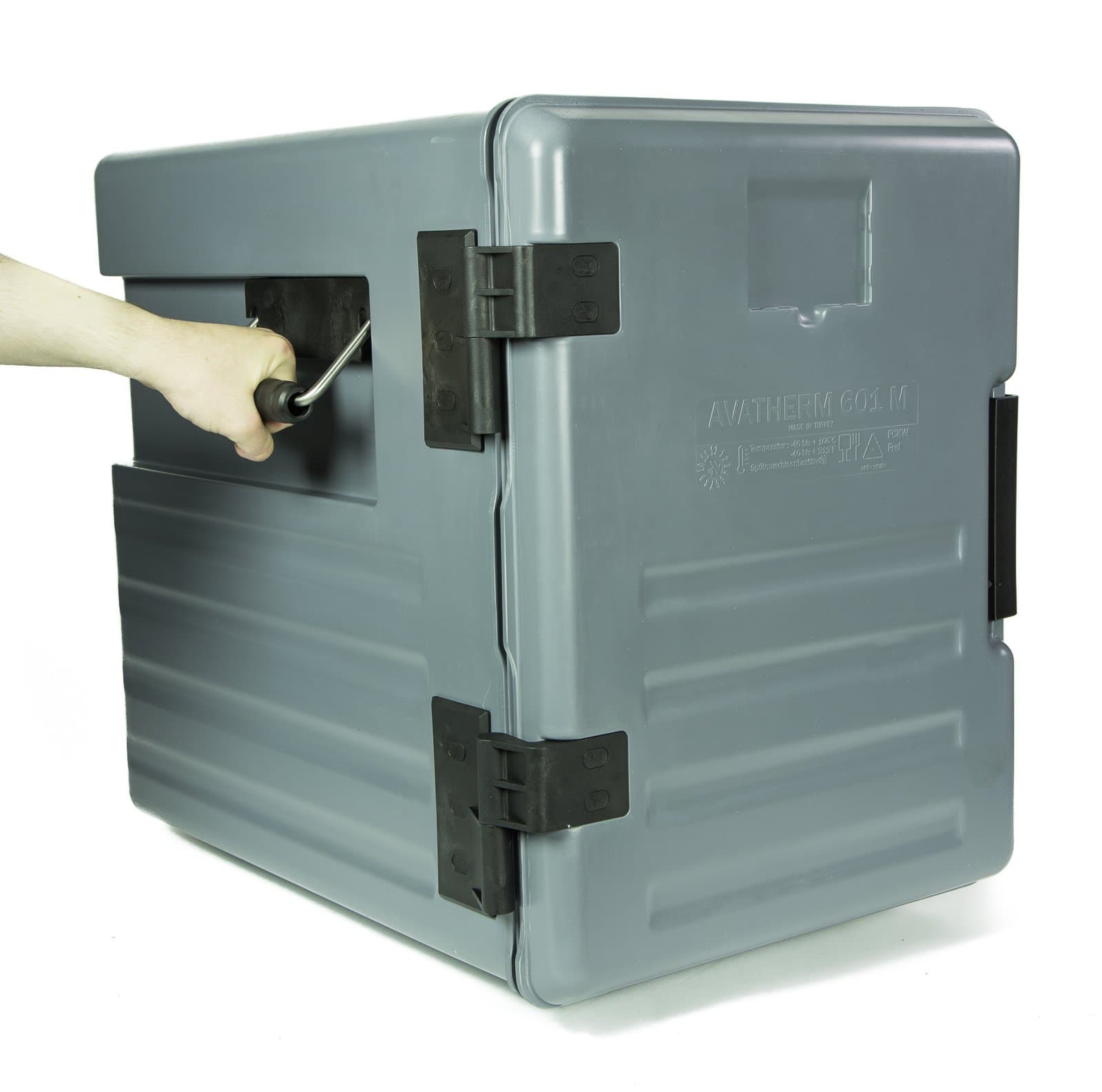 601M Insulated Food Container Catering Thermo Box with Front Loader, Removable Swing Door and Multiple Accessories for Catering Professionals