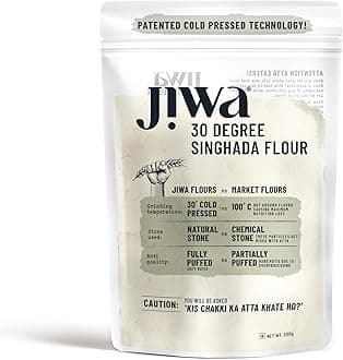 Jiwa 30 Degree Singhada Flour | Patented Cold Pressed Flour | Slow Ground | Waterchesnut Flour | Upwas, Farali, Vrat Atta | Gluten Free | Grain Free | 200 G