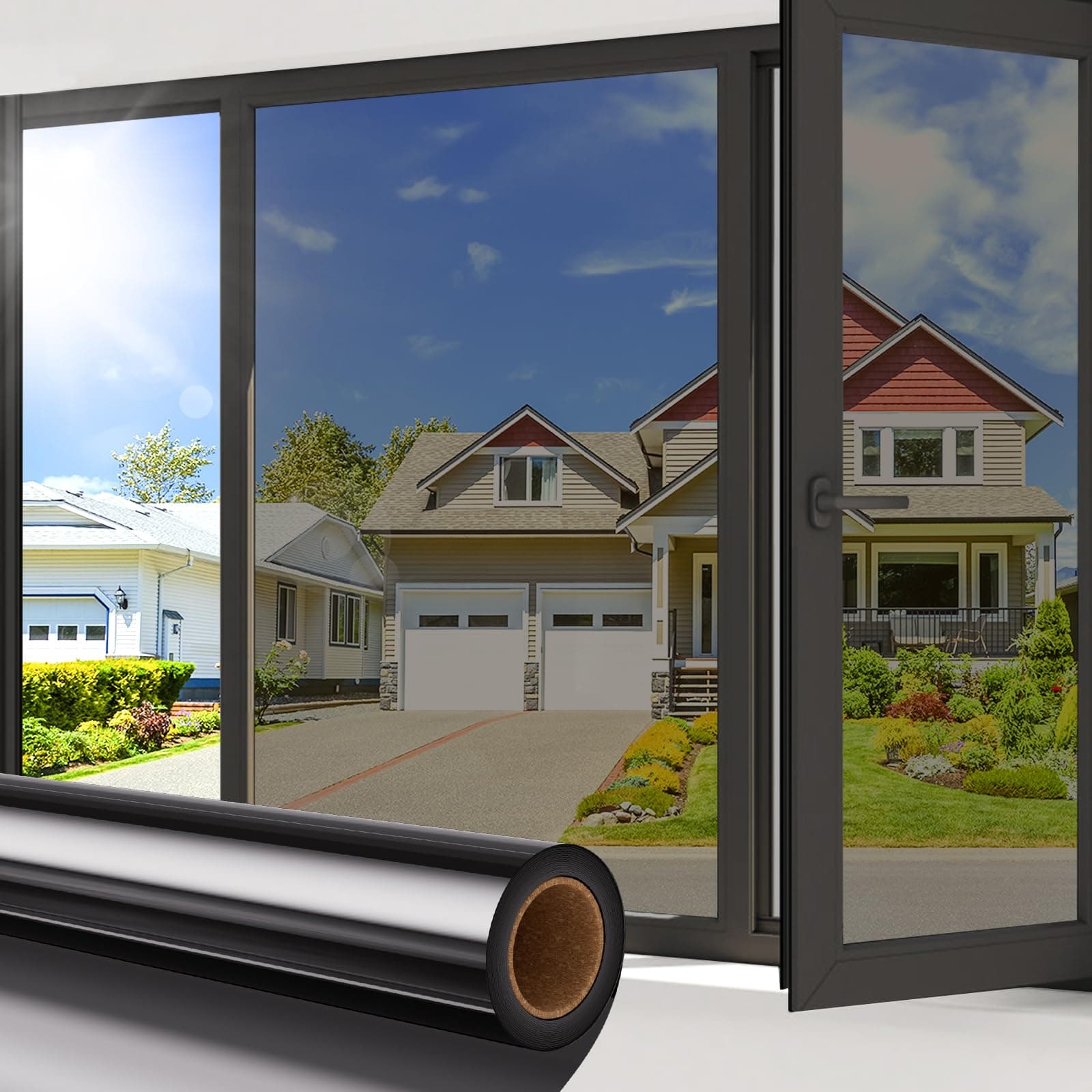 Coavas Sun Blocking Window Film See Out not in Blocking Window Static Cling 4