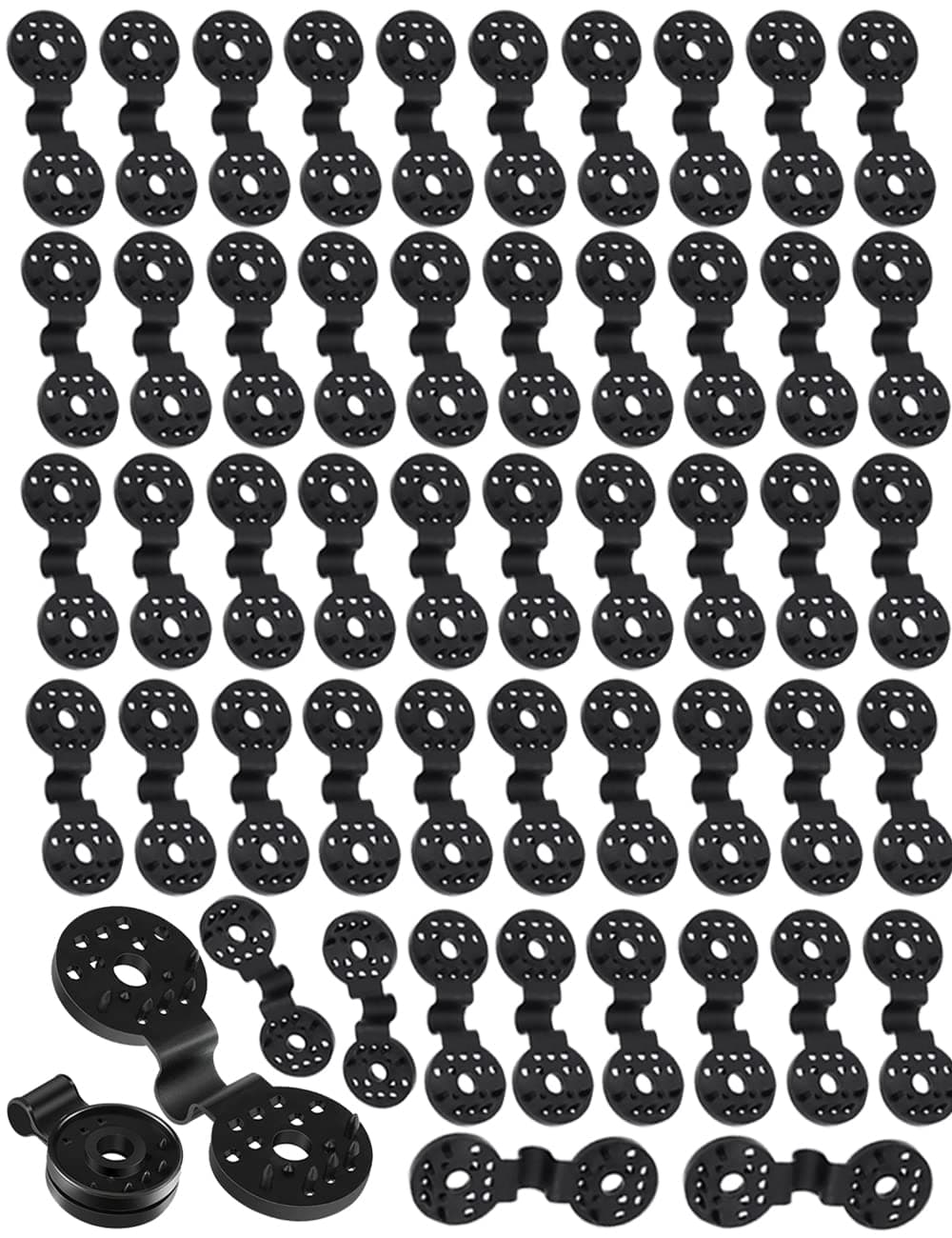 50 PCS Shade Cloth Plastic Clips Round Plastic Black Clips for Sun Shade Net, Garden Expert Anti Bird Netting, Shade Netting Fabric Accessories Grommets in Garden Backyard Greenhouse Outdoor, Black